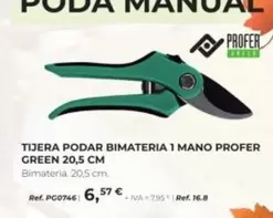 Oferta de Profer Green - Tijera Podar Bimateria 1 Mano por 6,57€ en Coferdroza