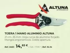 Oferta de Altuna - Tijera 1 Mano Aluminio por 14,83€ en Coferdroza