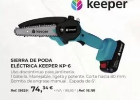 Oferta de  Keeper - Sierra De Poda Electrica KP-6 por 74,34€ en Coferdroza