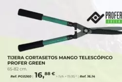 Oferta de  Profer Green - Tijera Cortasetos Mango Telescopico por 16,88€ en Coferdroza