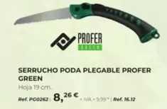 Oferta de Profer Green - Serrucho Poda Plegable por 8,26€ en Coferdroza