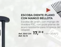 Oferta de Bellota - Escoba Diente Plano Con Mango por 17,31€ en Coferdroza