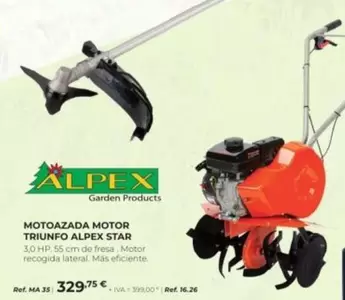 Oferta de Alpex Star - Motoazada Motor Triunfo por 329,75€ en Coferdroza