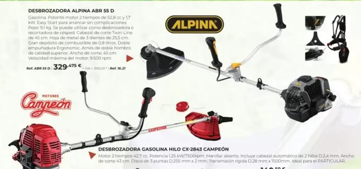 Oferta de Alpina - Desbrozadora ABR 55 D por 329,48€ en Coferdroza