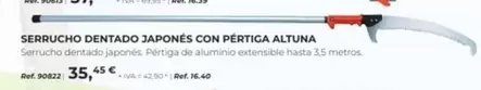 Oferta de Altuna - Serrucho Dentado Japonés Con Pértiga por 35,45€ en Coferdroza