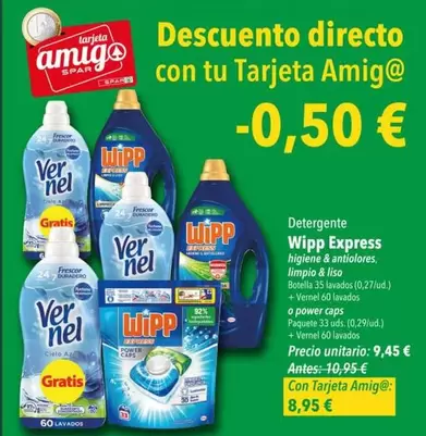 Oferta de WiPP Express - Detergente  por 9,45€ en SPAR