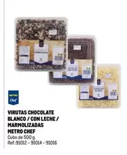 Oferta de Metro Chef - Virutas Chocolate Blanco/con Leche/ Marmolizadas  en Makro