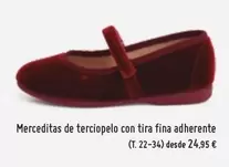 Oferta de Merceditas De Terciopelo Con Tira Fina Adherente  por 24,95€ en Pisamonas