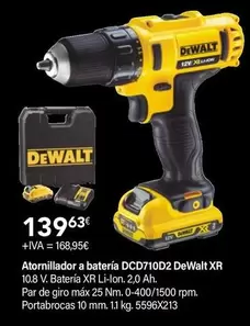 Oferta de Dewalt - Atornillador A Batería DCD710D2 XR por 139,63€ en Cadena88