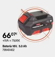 Oferta de Ratio - Batería 18V. 5.0 Ah por 66,07€ en Cadena88