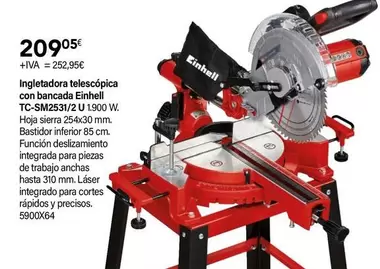 Oferta de Einhell - Ingletadora Telescópica Con Bancada TC-SM2531/2 U por 209,05€ en Cadena88