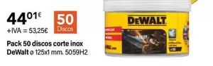 Oferta de Dewalt - Pack 50 Discos Corte Inox por 44,01€ en Cadena88