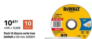 Oferta de Dewalt - Pack 10 Discos Corte Inox por 10,41€ en Cadena88