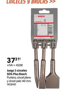 Oferta de Bosch - Juego 3 Cinceles SDS-Plus por 37,31€ en Cadena88