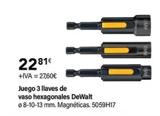 Oferta de Dewalt - Juego 3 Llaves De Vaso Hexagonales por 22,81€ en Cadena88