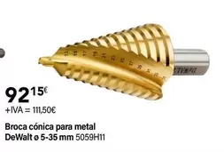 Oferta de Dewalt - Broca Cónica Para Metal por 92,15€ en Cadena88