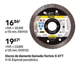 Oferta de E-Ktt - Discos De Diamante Samedia Technic por 16,86€ en Cadena88