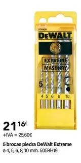 Oferta de Dewalt - 5 Brocas Piedra Extreme por 21,16€ en Cadena88