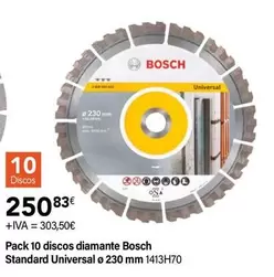 Oferta de Bosch - Pack 10 Discos Diamante Standard Universal O 230mm por 250,83€ en Cadena88