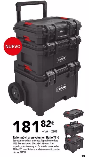 Oferta de Ratio - Recais - Taller Móvil Gran Volumen 7710 por 181,82€ en Cadena88