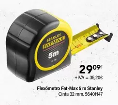 Oferta de Stanley - Flexómetro Fat-Max 5 M por 29,09€ en Cadena88