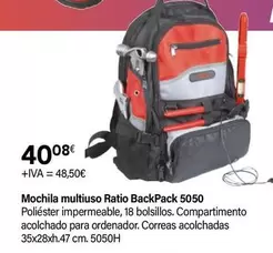 Oferta de Ratio - Mochila Multiuso Backpack 5050 por 40,08€ en Cadena88