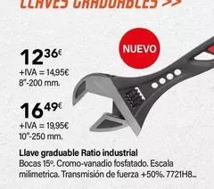 Oferta de Ratio - Llave Graduable Industral por 12,36€ en Cadena88