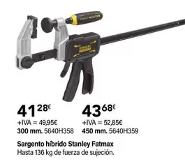 Oferta de Stanley - Sargento Hibrido Fatmax por 41,28€ en Cadena88