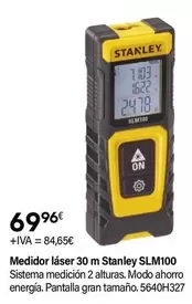 Oferta de Stanley - Medidor Láser 30 M SLM100 por 69,96€ en Cadena88