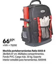 Oferta de Ratio - Mochila Portaherramientas 5055-8 por 66,07€ en Cadena88