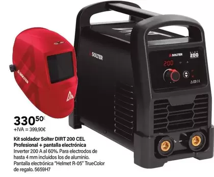 Oferta de Solter - Kit Solador Dirt 200 CEL Profesional + Pantalla Electrónica por 33,5€ en Cadena88