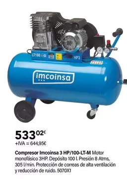 Oferta de Imcoinsa - Compresar 3 HP/100-LT-M por 533,02€ en Cadena88