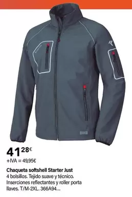 Oferta de Starter - Chaqueta Softshell Just por 41,28€ en Cadena88