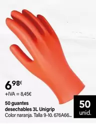 Oferta de 50 Guantes Desechables 3L Unigrip por 6,98€ en Cadena88