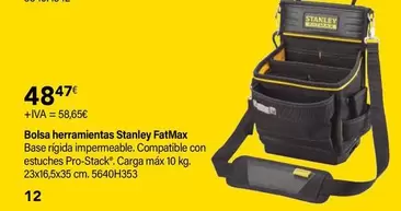 Oferta de Stanley - Bolsa Herramientas Fatmax por 48,47€ en Cadena88