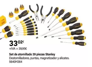 Oferta de Stanley - Set De Atornillado 39 Piezas por 33,02€ en Cadena88