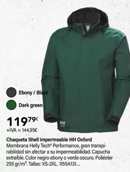 Oferta de Helly Hansen - Chaqueta Shell Impermeable Oxford por 119,79€ en Cadena88