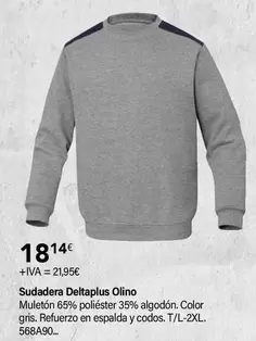 Oferta de Deltaplus  - Sudadera Olino por 18,14€ en Cadena88