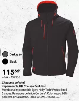 Oferta de Helly Hansen - Chaqueta Softshell Impermeable Chelsea Evolution  por 115,66€ en Cadena88