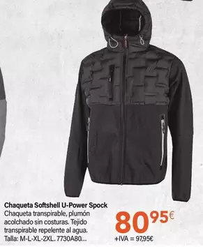 Oferta de U-Power - Chaqueta Softshell  Spock por 80,95€ en Cadena88