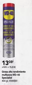 Oferta de Wd-40 - Grasa Alto Rendimiento Multiusos Spécialist  por 13,08€ en Cadena88