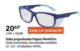 Oferta de Pegaso - Gafas Pregraduadas  Work&fun por 20,62€ en Cadena88