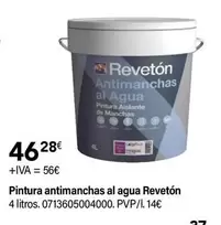 Oferta de Revetón - Pintura Antimanchas Al Agua por 46,28€ en Cadena88