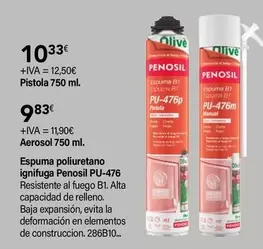 Oferta de Penosil - Espuma Poliuretano Ignifuga PU-476 por 10,33€ en Cadena88