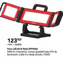 Oferta de Ratio - Foco LED 80 W RFP9000 por 123,93€ en Cadena88