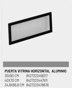 Oferta de Puerta Vitrina Horizontal Aluminio en Brico Depôt