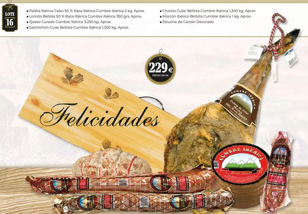 Oferta de Cumbre Iberica - Charcuteria por 299€ en Cash Barea