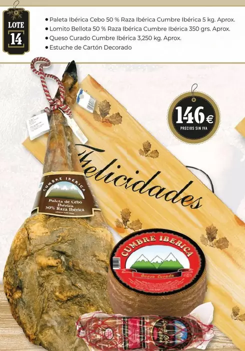 Oferta de Cumbre Iberica - Embutidos Y Quesos por 146€ en Cash Barea