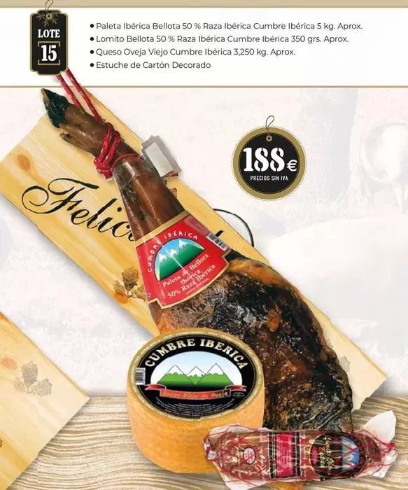 Oferta de Cumbre Iberica - Embutidos Y Quesos por 188€ en Cash Barea