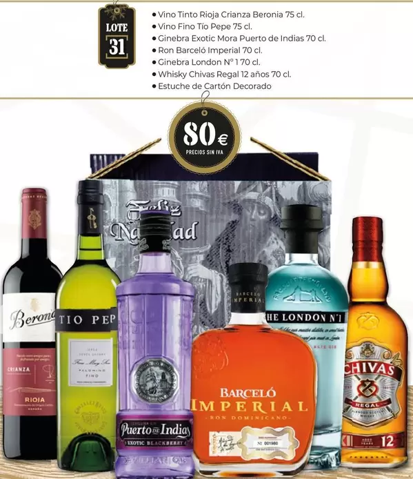 Oferta de Vino , Ginebra, Ron, Whisky Y Estuche por 80€ en Cash Barea